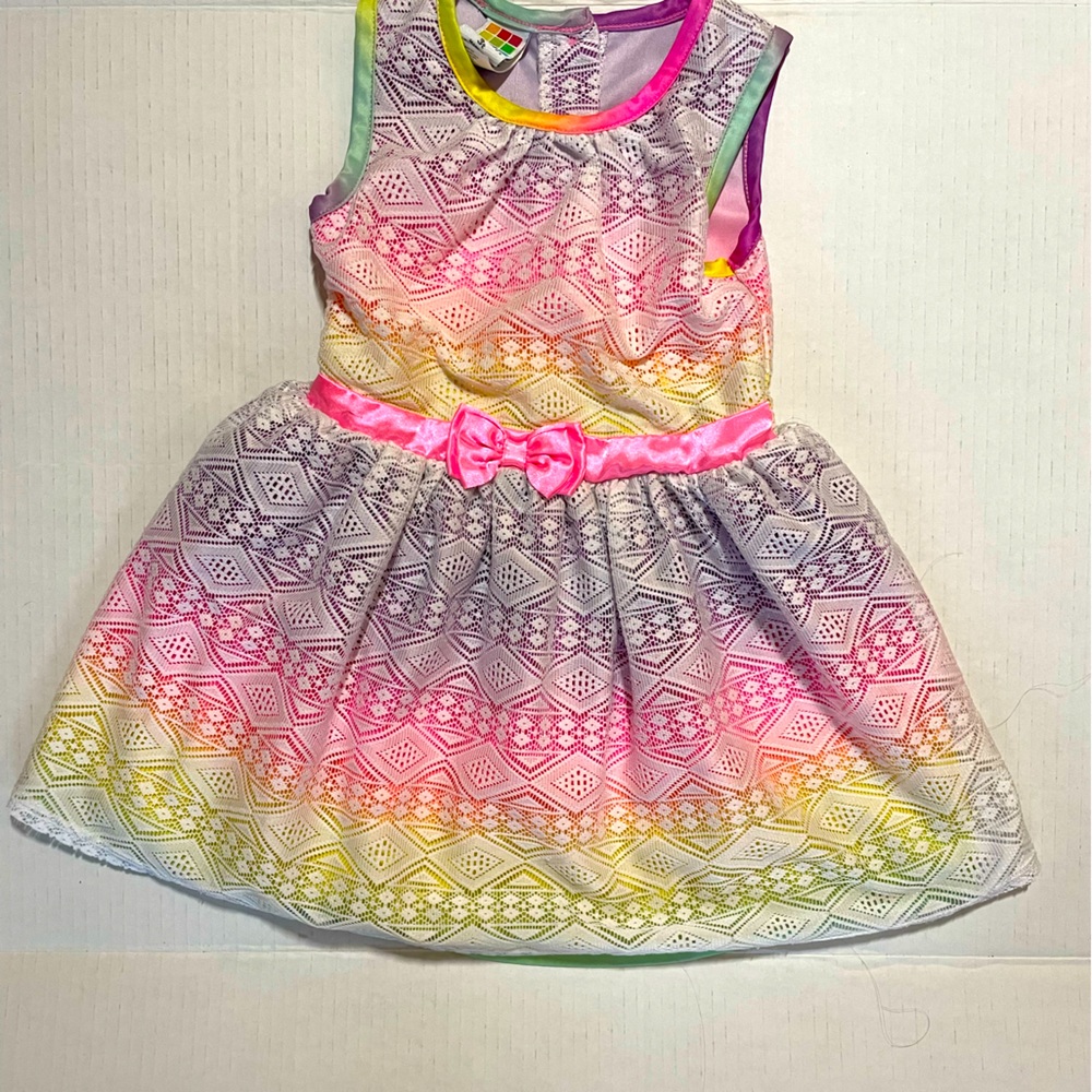 3t rainbow and lace dress
